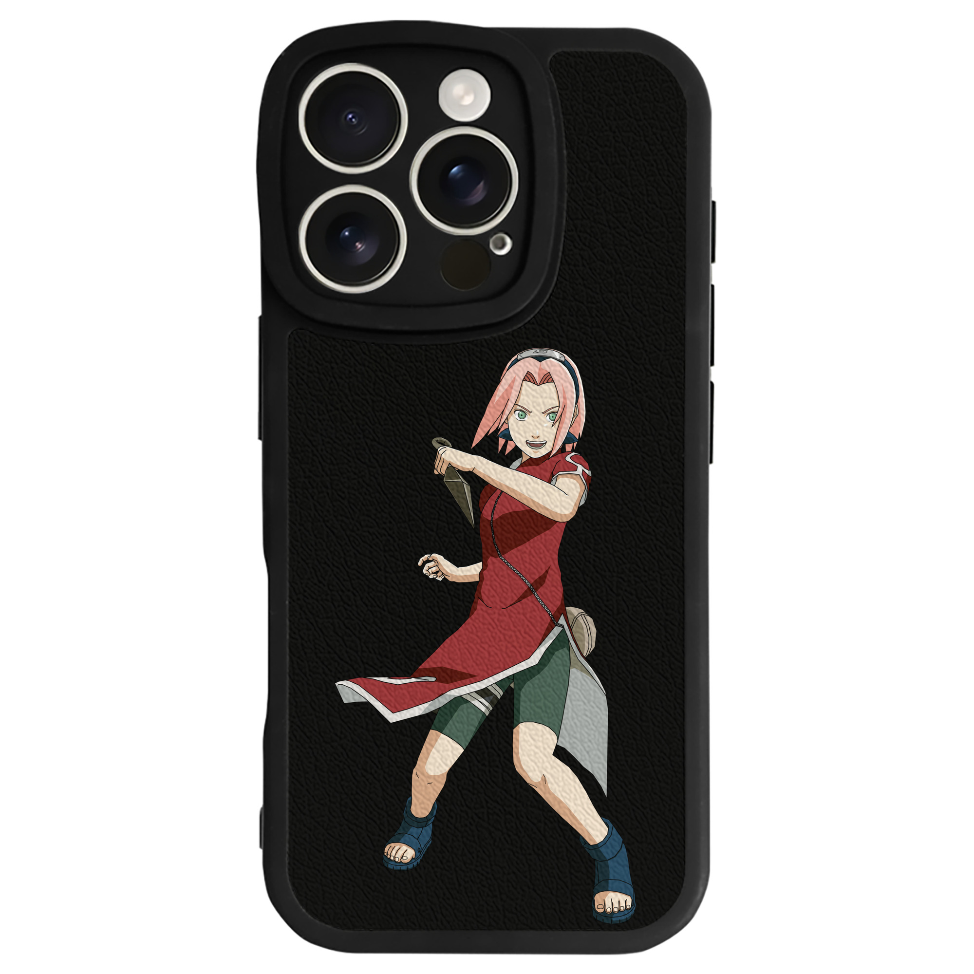 （画像用） NARUTO -ナルト- 春野サクラ Haruno Sakura 【iPhone 16シリーズ対応】シリコンスマホケース（レザー調） 材質：シリコン